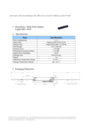 Mode Field Adaptor