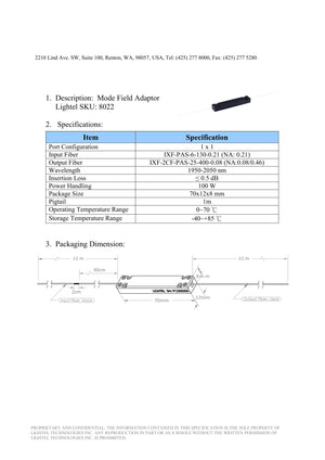 Mode Field Adaptor